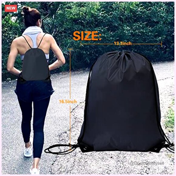 Polyester Drawstring Bags, Gym Sports Cinch Bag Backpack, 16 Pack Bulk main image 6